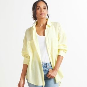 Z Supply Lalo Gauze Button Up Top, Vintage Lime
